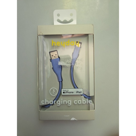 Heyday USB-A to 8 Pin Connector Cable 5.9 ft Blue for iPhone - Picture 1 of 3